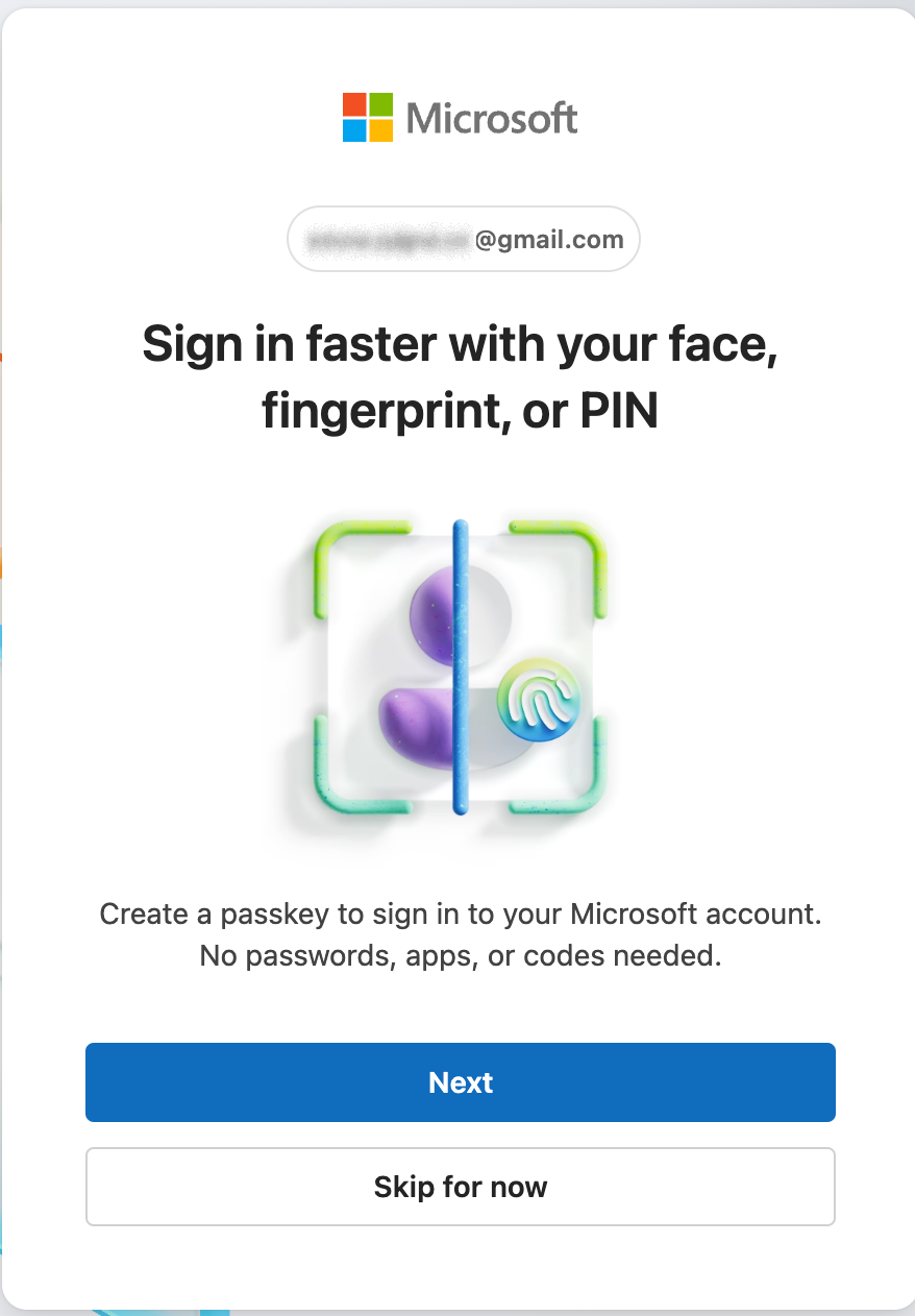 Create a passkey to sign in faster