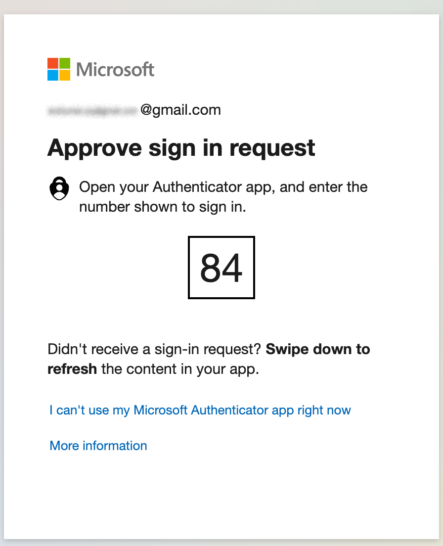 Enter the passcode in your browser and the displayed number in your Authenticator app