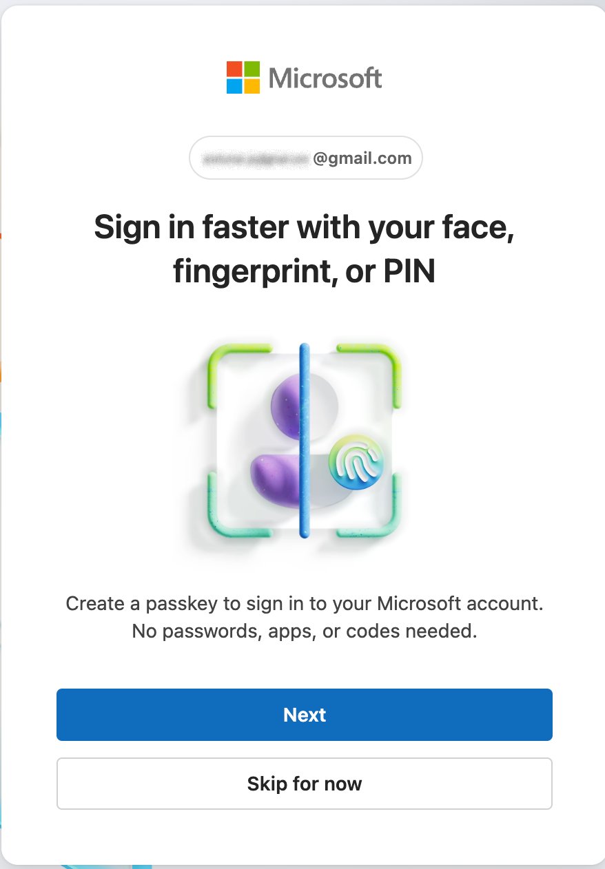 Create a passkey to sign in faster