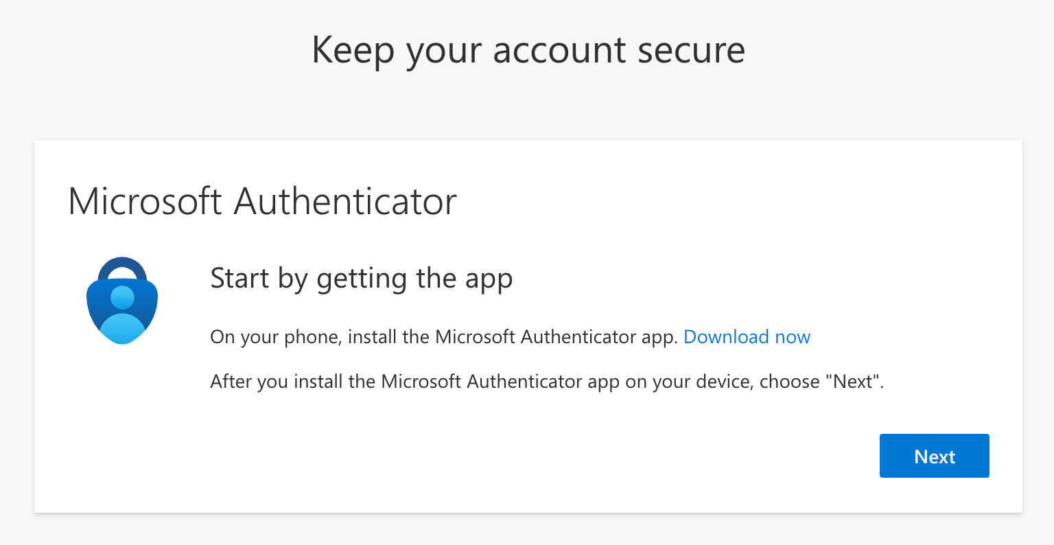 Set up Microsoft Authenticator