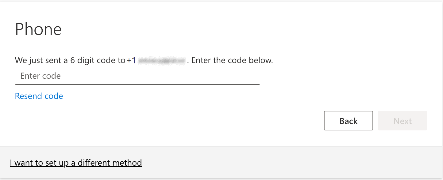 Enter the code sent to your phone