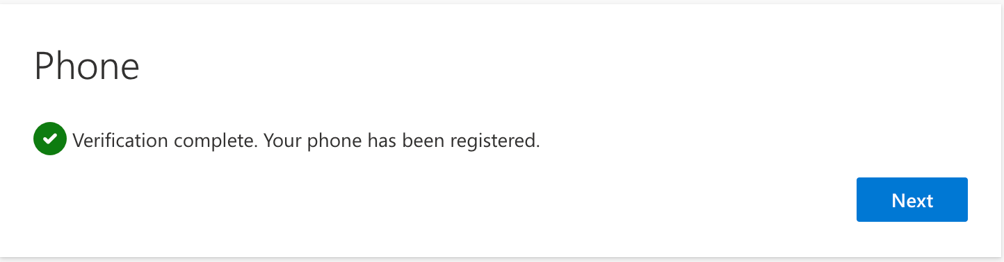 Phone number verified successfully
