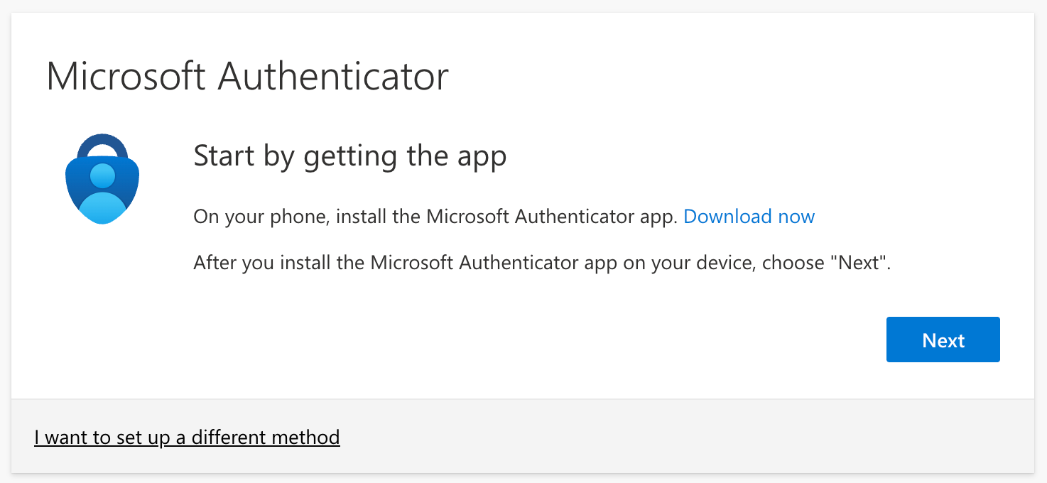 Set up authentication method
